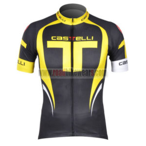 2012 Team CASTELLI Cycling Jersey Shirt ropa de ciclismo Black Yellow