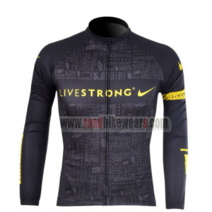 2012 Team LIVESTRONG Cycling Long Sleeve Jersey Black