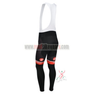 2013 Team CASTELLI Pro Bike Long Bib Pants Black Red