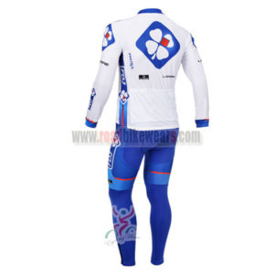 2013 Team FDJ Riding Long Kit White Blue