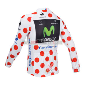 2013 Team Movistar Pro Cycle Long Sleeve Polka Dot Jersey