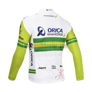 2013 Team ORICA GreenEDGE Riding Long Jersey White Green
