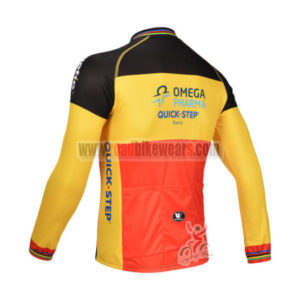 2013 Team QUICK STEP Riding Long Jersey Red Yellow