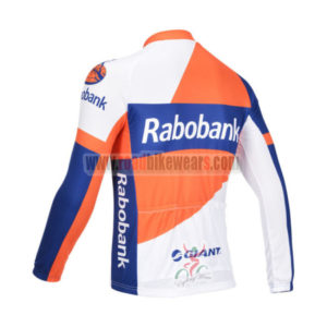 2013 Team RABOBANK Bicycle Long Sleeve Jersey Orange Blue