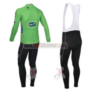 2013 Tour de France Pro Cycling Long Sleeve Green Jersey Bibs Kit
