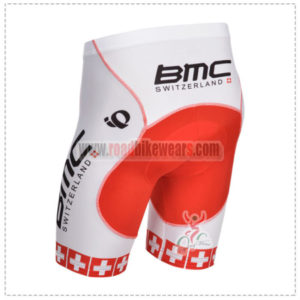 2014 Team BMC Riding Shorts Red White Cross