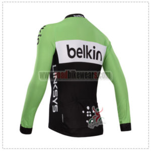 2014 Team Belkin Bicycle Long Jersey Green Black