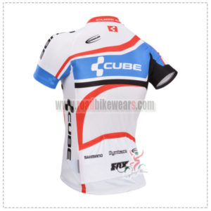 2014 Team CUBE Bicycle Jersey White Blue