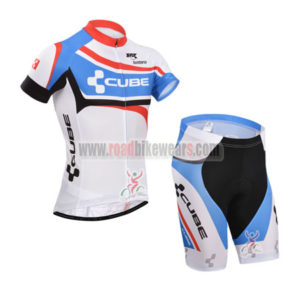2014 Team CUBE Cycling Kit White Blue