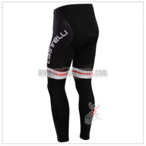 2014 Team Castelli Biking Long Pants Black White