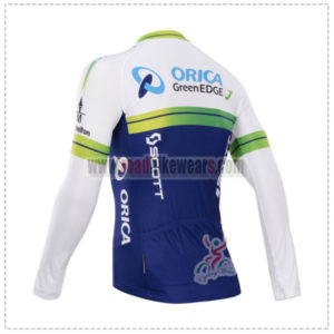 2014 Team ORICA GreenEDGE Bicycle Long Jersey White Blue