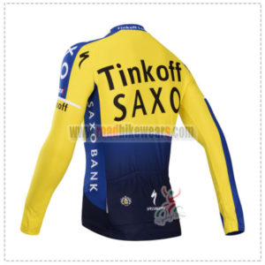 2014 Team SAXO BANK Bicycle Long Jersey Yellow Blue