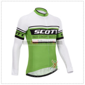 2014 Team SCOTT Cycling Long Jersey White Green