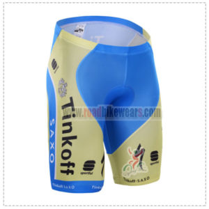 2015 Team Tinkoff SAXO BANK Cycling Shorts Yellow Blue