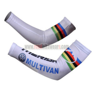 2011 MERIDA UCI Champion Cycling Arm Warmers Sleeves White Rainbow
