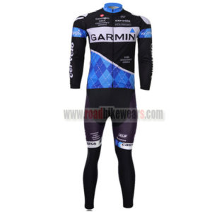 2011 Team GARMIN Cervelo Cycle Long Kit Black Blue