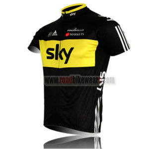 2012 Team SKY Pro Bicycle Jersey Black Yellow