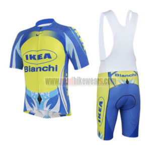 2013 Team Bianchi Cycling Bib Kit Blue Yellow