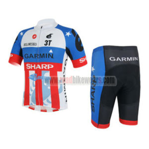 2013 Team GARMIN SHARP Cycling Kit Blue Red
