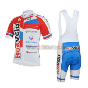 2013 Team RusVelo Cycling Bib Kit Red White Blue