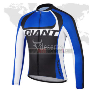 2014 GIANT Cycling Long Sleeve Jersey Black Blue