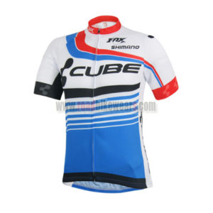 2014 Team CUBE Cycling Jersey White Blue