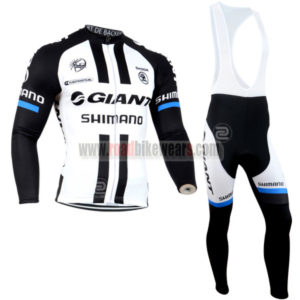 2014 Team GIANT Cycling Long Bib Kit Black White
