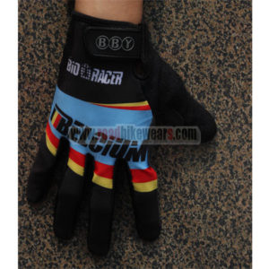 2015 Team BELGIUM Winter Cycling Thermal Fleece Gloves Black Blue
