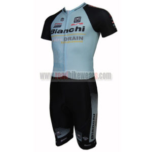 2015 Team BIANCHI Short Sleeves Triathlon Cycling Wear Skinsuit Blue Black