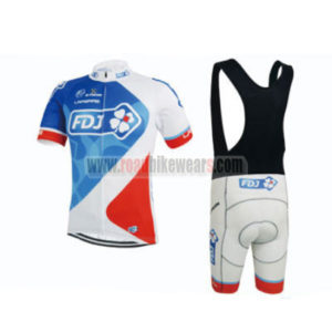 2015 Team FDJ Biking Bib Kit Blue White