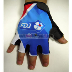 2015 Team FDJ Cycling Gloves Mitts Blue