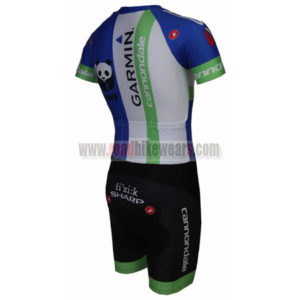 2015 Team GARMIN cannondale Short Sleeves Triathlon Cycling Clothing Skinsuit Blue Green