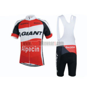 2015 Team GIANT Alpecin Cycling Bib Kit Red White