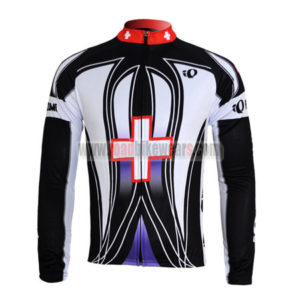2010 Team Pearl Izumi Cycling Long Sleeve Jersey Black Cross