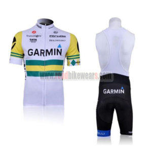 2011 Team GARMIN cervelo Cycling Short Bib Kit White Yellow