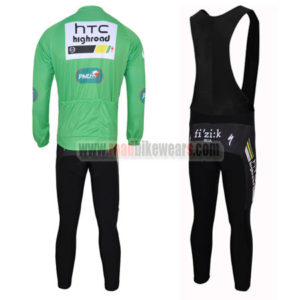 2011 Team HTC Highroad Cycle Long Black Bib Kit Green