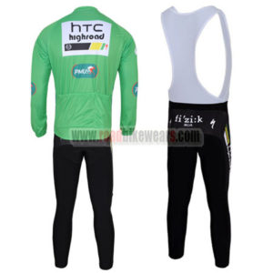 2011 Team HTC Highroad Riding Long Bib Kit Green