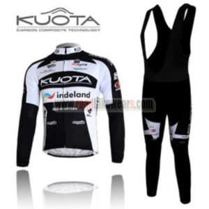 2011 Team KUOTA Cycling Long Bib Kit Black White