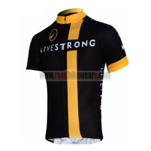 2011 Team LIVESTRONG Bicycle Maillot Jersey Shirt Black Yellow White