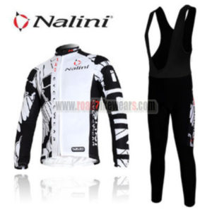 2011 Team Nalini Cycling Long Bib Kit White Black