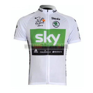 2011 Team SKY Tour de France Cycling Jersey Maillot Shirt White Green