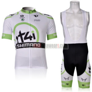 2012 Team 1t4i SHIMANO Cycling Bib Kit White Green