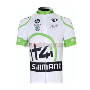 2012 Team 1t4i SHIMANO Cycling Maillot Jersey Shirt White Green