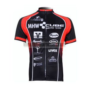 2012 Team CUBE Bicycle Maillot Jersey Shirt Black Red
