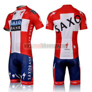 2012 Team SAXO BANK Cycling Kit Red White Cross