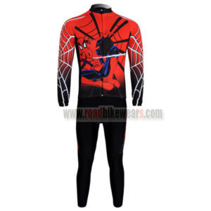 2012 Team Spiderman Cycle Long Sleeve Kit Red Black