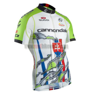 2015 Team Cannondale Sojasun Cycling Jersey Maillot White Green Red Eyes