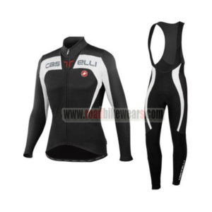 2015 Team Castelli Riding Long Bib Kit Black White