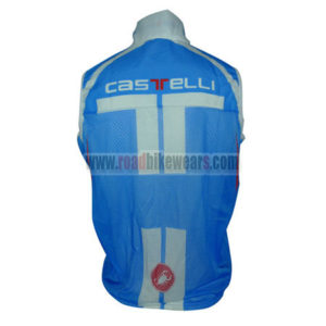 2012 Team Castelli Biking Vest Sleeveless Waistcoat Rain-proof Windbreak Blue