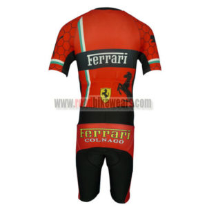 2013 Team FERARI Short Sleeves Triathlon Cycle Clothing Skinsuit Red Black